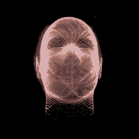 FACE ID 链上动画：一个旋转的发光点云人脸